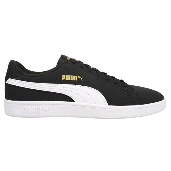 Puma Smash V2 Buck Lace Up Mens Black Sneakers Casual Shoes 36516023