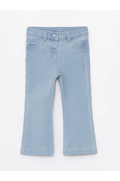 Beli Lastikli Basic Kız Bebek Jean Pantolon