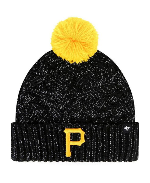 Women's '47 Black Pittsburgh Pirates Knit Cuffed Hat with Pom