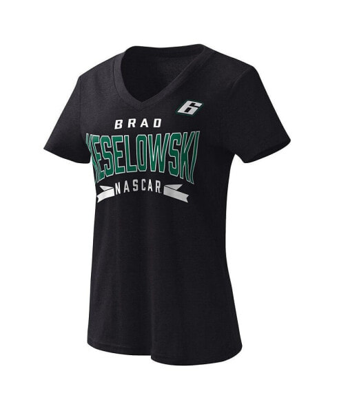 Women's Black Brad Keselowski Dream Team V-Neck T-shirt