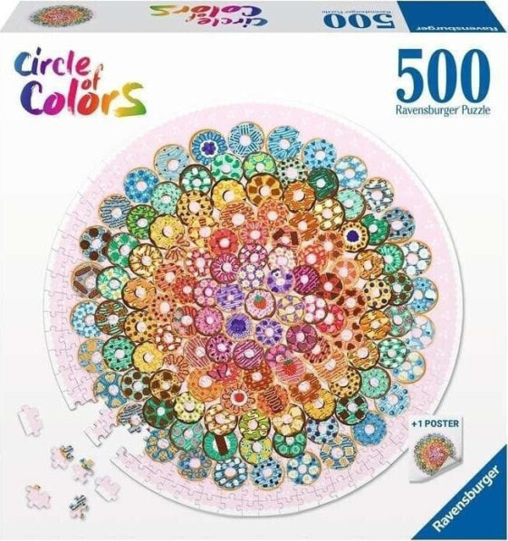 Ravensburger Puzzle 500 Paleta kolorów: donuty