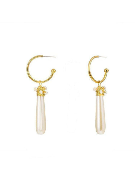 Hoop Dangle Earring with Faux Pearl