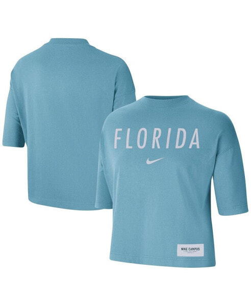 Women's Blue Florida Gators Earth Tones Washed Boxy T-shirt
