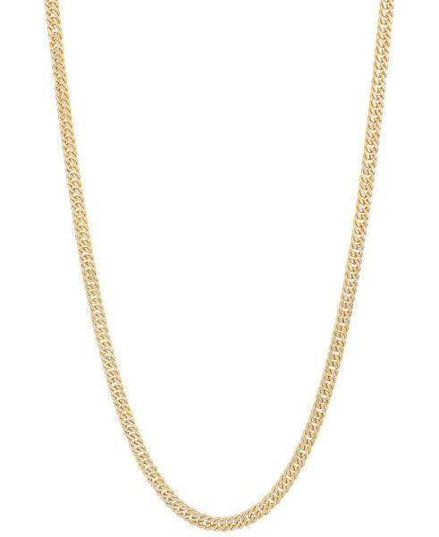 Polished Two-Tone Double Curb Link 18" Chain Necklace (3-1/5mm) in 10k Gold