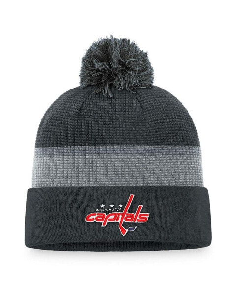 Men's Charcoal Washington Capitals Authentic Pro Home Ice Cuffed Knit Hat with Pom