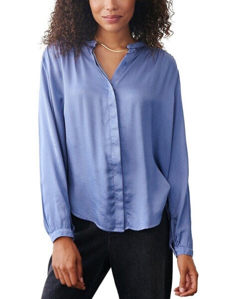 Bella Dahl Smocked Button Down Shirt Women's Xs