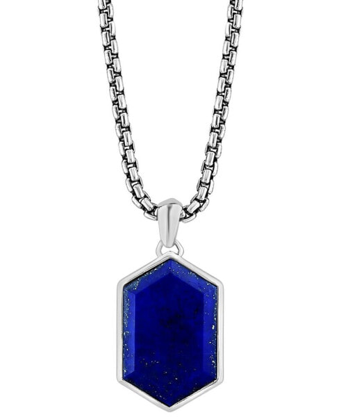 EFFY® Men's Lapis Lazuli Hexagon 22" Pendant Necklace in Sterling Silver