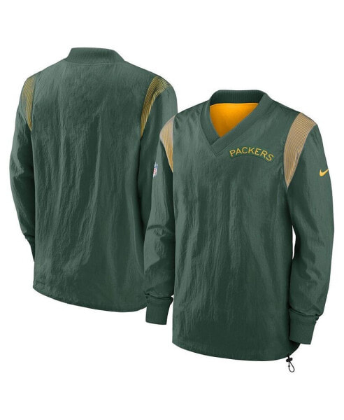 Men's Green Green Bay Packers Sideline Team ID Reversible Pullover Windshirt