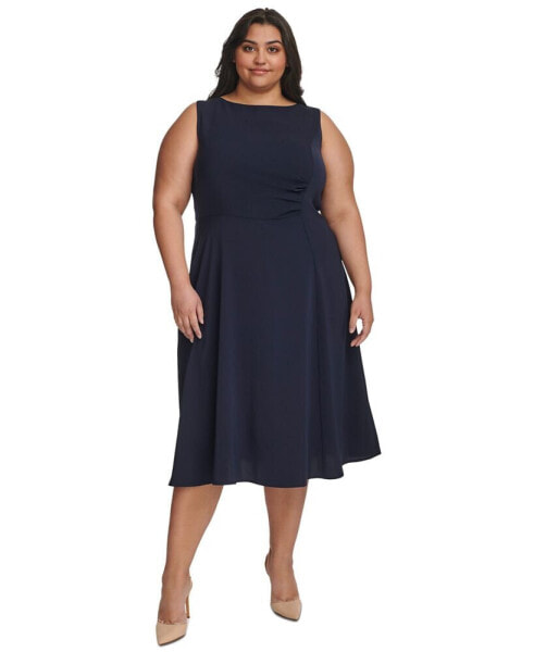 Plus Size Ruched Midi Dress