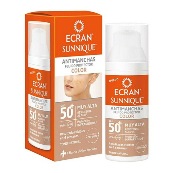 Солнцезащитное жидкое средство Ecran Anti Brown Spot SUNNIQUE COLOR SPF 50+ (50 мл)