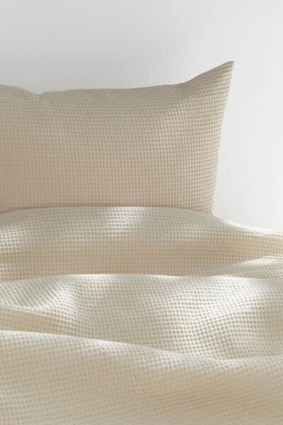 Waffled Twin Duvet Cover Set