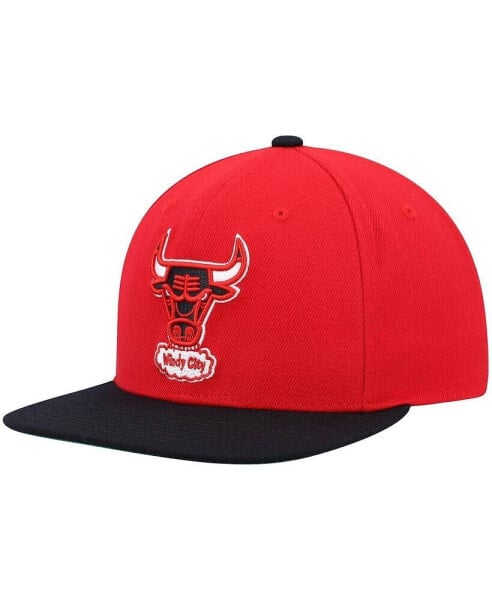 Men's Red and Black Chicago Bulls Hardwood Classics Team Two-Tone 2.0 Snapback Hat