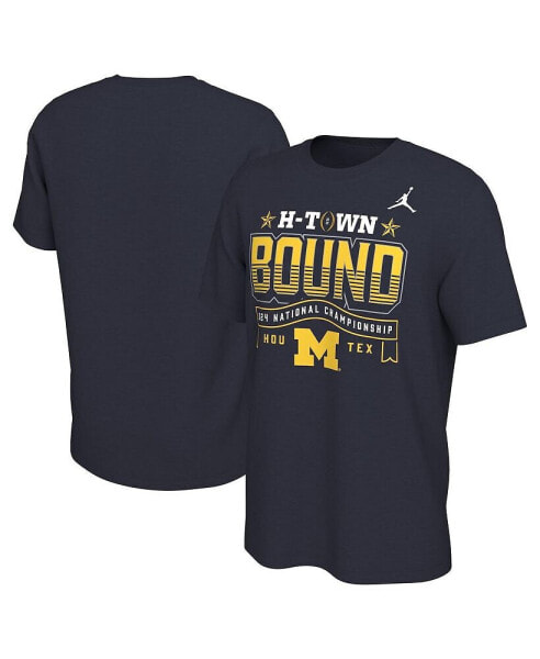 Men's Navy Michigan Wolverines College Football Playoff 2024 National Championship Game T-shirt