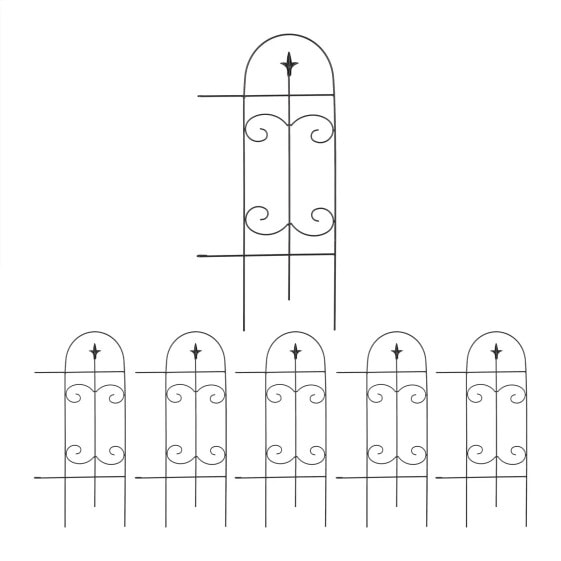 6-tlg. Beetzaun aus Metall