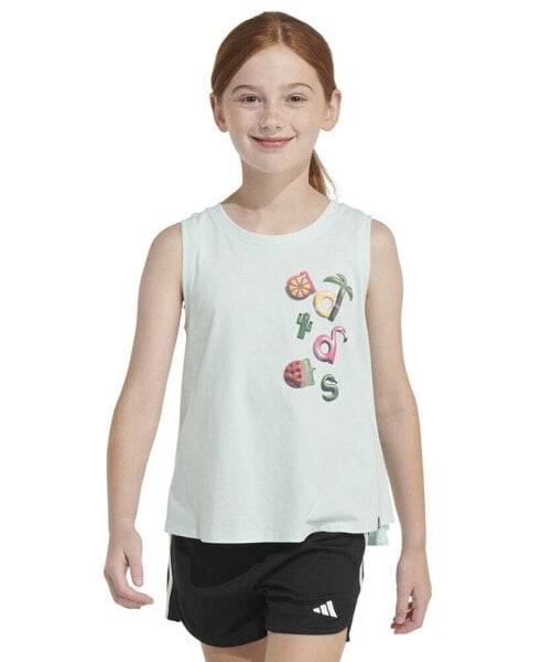Big Girls Sleeveless Cotton Logo Graphic T-Shirt