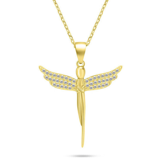 Charming gold-plated Angel necklace with zircons NCL132Y