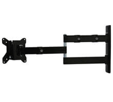 B-TECH Double Arm Flat Screen Wall Mount with Tilt and Swivel - 71.1 cm (28") - 15 kg - 75 x 75 mm - 100 x 100 mm - -10 - 17° - Black