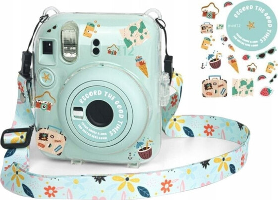 Pokrowiec LoveInstant Futerał Etui Case Pokrowiec Do Fujifilm Instax Mini 12 + Naklejki / Wakacyjny Czas