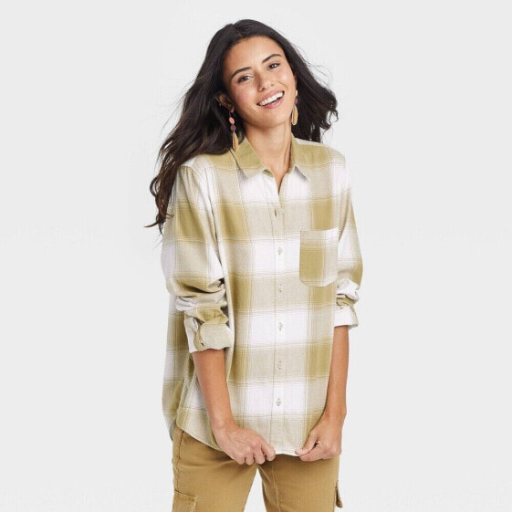 Women's Long Sleeve Flannel Button-Down Shirt - Universal Thread