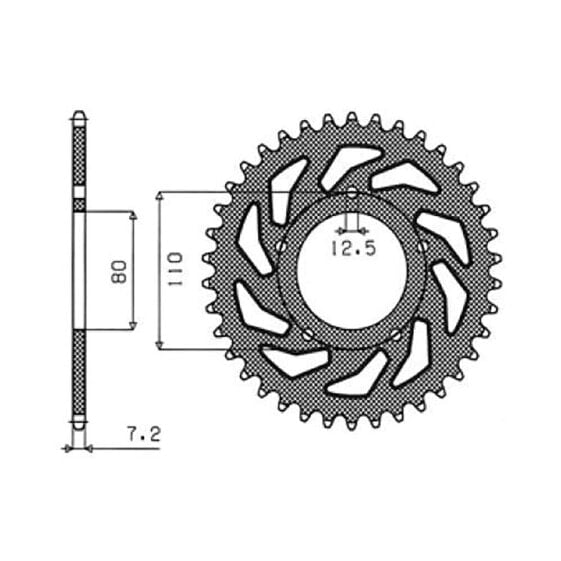 SUNSTAR SPROCKETS 525 Pitch 1-4335-40 Steel Rear Sprocket