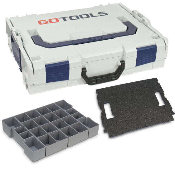 GOTOOLS L-BOXX-Set 102 grau mit Insetboxen-Set K3 und Deckeleinlage