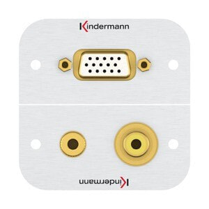 Kindermann 7441000551 - VGA + RCA + 3.5mm - 2 module(s) - Aluminum - Aluminum - 54 mm - 5.2 cm