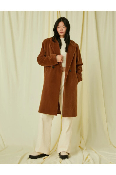 Пальто Koton Velvet Coat Long