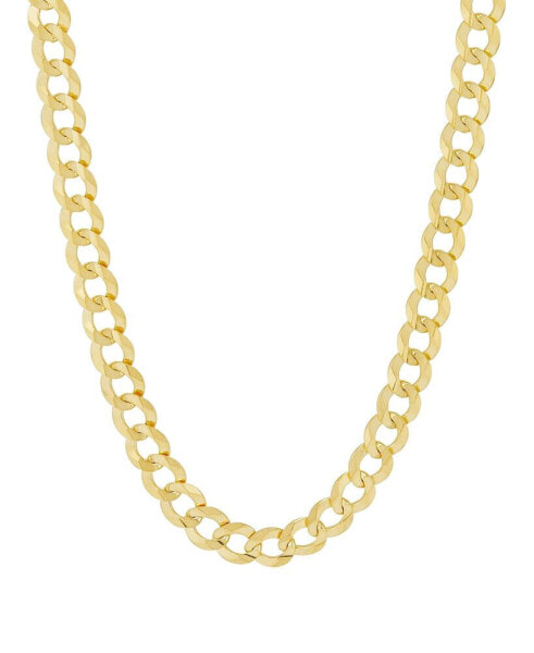 Concave Curb Link 22" Chain Necklace in 14k Gold-Plated Sterling Silver