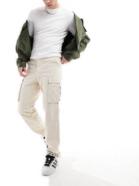 Sixth June tactical cargo pants in beige