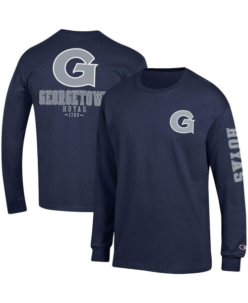 Men's Navy Georgetown Hoyas Team Stack Long Sleeve T-shirt