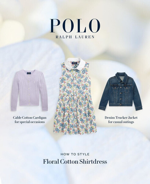 Платье для малышей Polo Ralph Lauren с орнаментом из хлопка Oxford