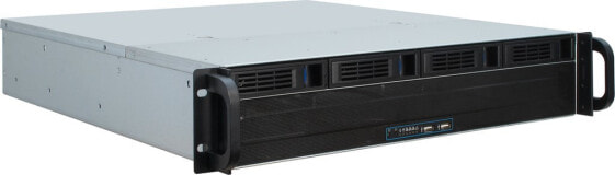 Inter-Tech 2U-2404L - Rack - Server - Black - Silver - Mini-ITX - uATX - 2U - HDD - Network - Power