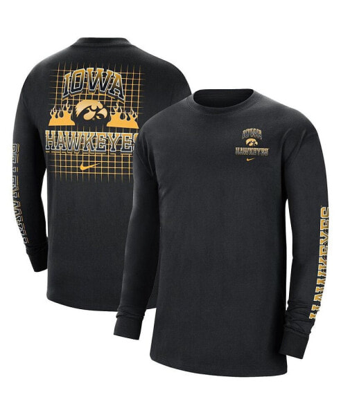 Men's Black Iowa Hawkeyes Tour Max 90 Long Sleeve T-shirt