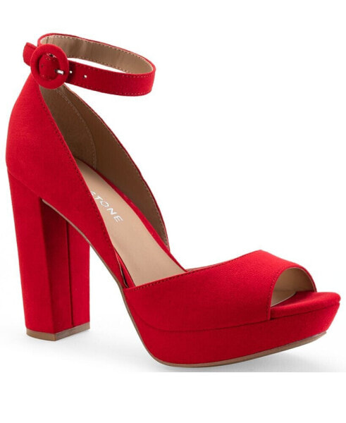 Women's Reeta Peep Toe Block Heel Platform Sandals, Created for Macy's