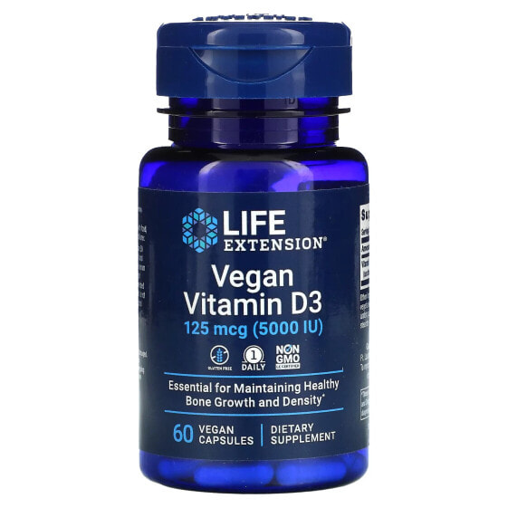 Vegan Vitamin D3, 125 mcg (5000 IU), 60 Vegan Capsules