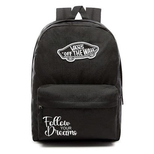 Plecak VANS Realm Backpack szkolny czarny Custom Follow your dreams