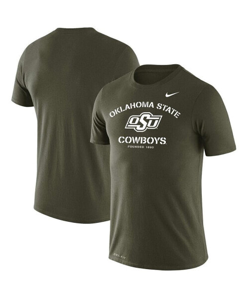 Men's Olive Oklahoma State Cowboys Stencil Arch Performance T-shirt