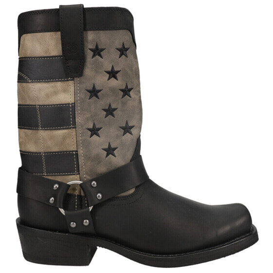 Durango Faded Flag Patriotic Pull On Mens Black Casual Boots DDB0141