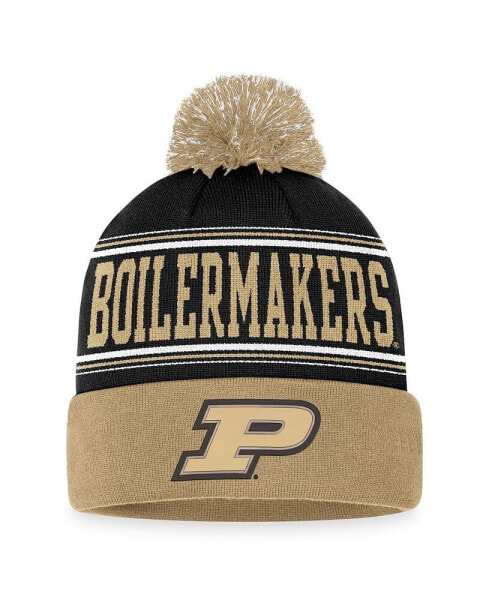Men's Black Purdue Boilermakers Draft Cuffed Knit Hat with Pom