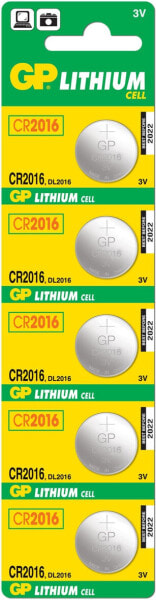 GP Battery Lithium Cell CR2016 - Single-use battery - CR2016 - Lithium - 3 V - 5 pc(s) - Stainless steel