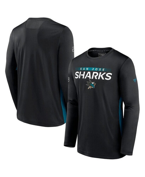 Men's Black San Jose Sharks Authentic Pro Rink Performance Long Sleeve T-Shirt