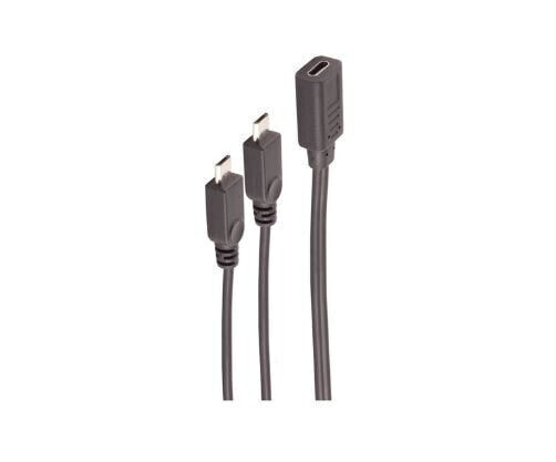 ShiverPeaks BS13-20021 - 0.3 m - USB C - 2 x Micro-USB B - USB 2.0 - 480 Mbit/s - Black