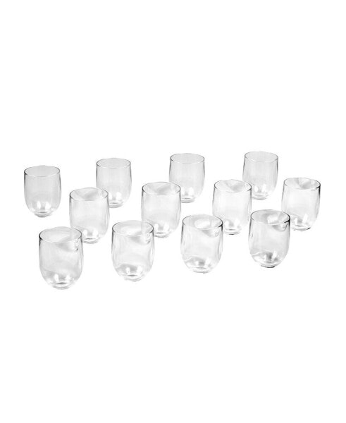 Stemless Goblet 12 Piece Set Drinkware Set 16oz., Service for 4