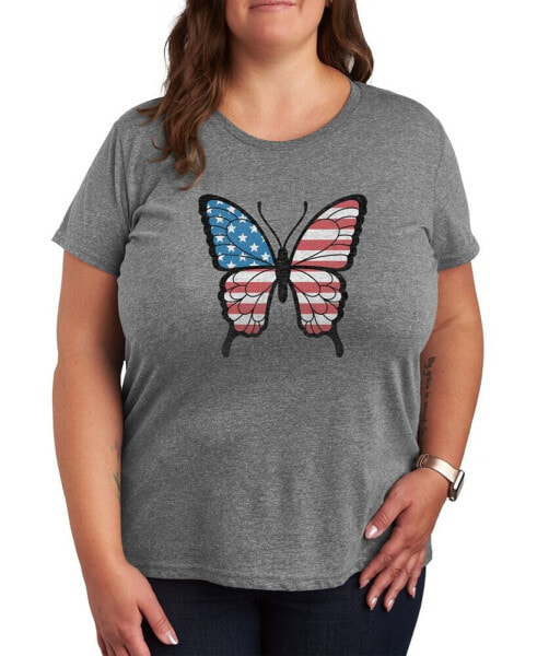 Trendy Plus Size Americana Butterfly Graphic T-shirt