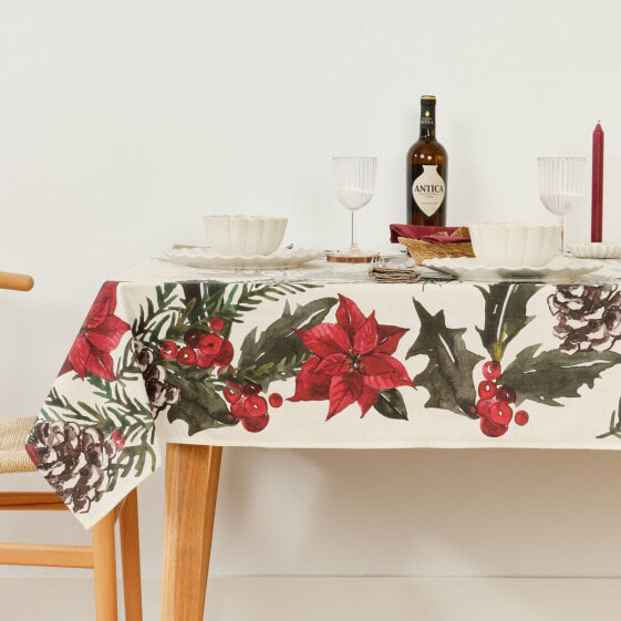 Stain-proof resined tablecloth Belum Christmas Flowers 250 x 140 cm