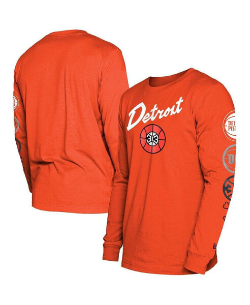 Men's Orange Detroit Pistons 2023/24 City Edition Long Sleeve T-shirt