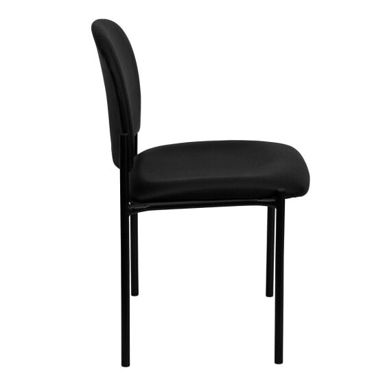 Comfort Black Vinyl Stackable Steel Side Reception Chair