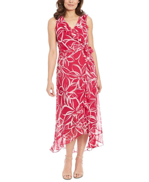 Petite Floral-Print Ruffled Maxi Dress