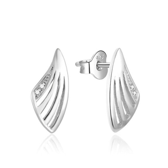 Fashion silver earrings with zircons AGUP1786L