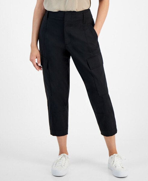 Petite High-Rise Cropped Cargo Pants